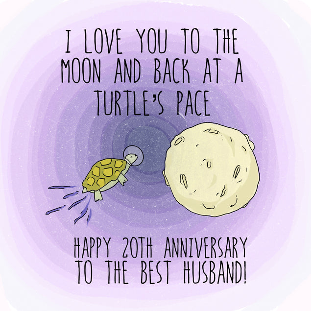 Love You Till The Moon Happy 20th Anniversary Husband Card Recipient_For Husband Occasion_Wedding Anniversary Anniversary_20th Anniversary