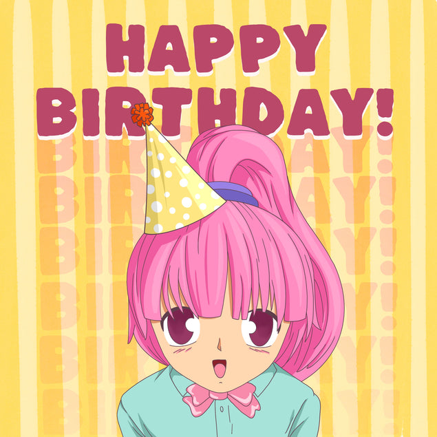 Festive Anime Happy Birthday Card Seo_Anime Occasion_Birthday