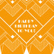 Orange Art Deco Happy Birthday Card