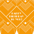 Orange Art Deco Happy Birthday Card Seo_Art Deco
