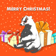 Merry Christmas Badger In Candy Glasses Seo_Badger