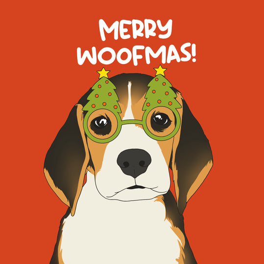Merry Woofmas Funny Beagle Card