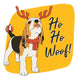Ho Ho Woof Cute Beagle Card