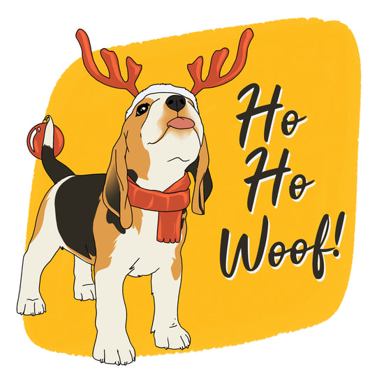 Ho Ho Woof Cute Beagle Card