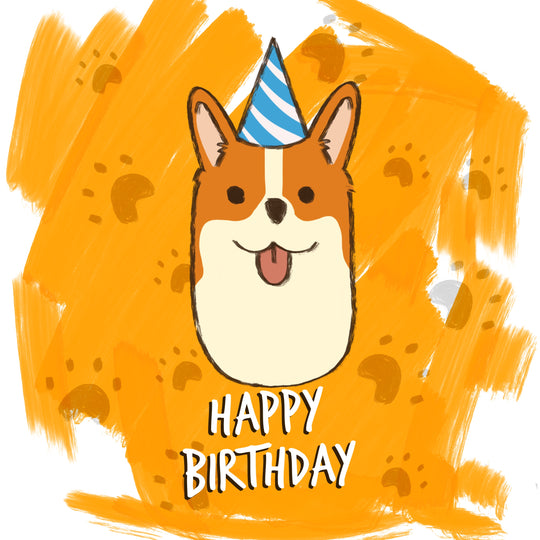 Cute Corgi Happy Birthday Card