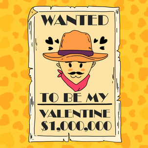 Wanted To Be My Valentine Cute Cowboy Valentine's Day Card Season_Valentine's Day Seo_Western
