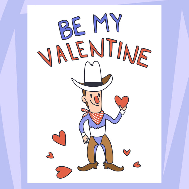 Be My Valentine Lovely Cowboy Valentine's Day Card Season_Valentine's Day Seo_Western