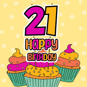 Happy 21st Birthday Daughter Pile Of Cupcakes Card Occasion_Birthday Recipient_For Daughter Milestone Age_21st Birthday