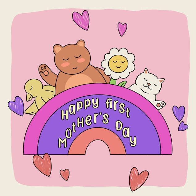 Happy 1st Mother's Day Cute Animals Card Season_Mother’s Day, Seo_First