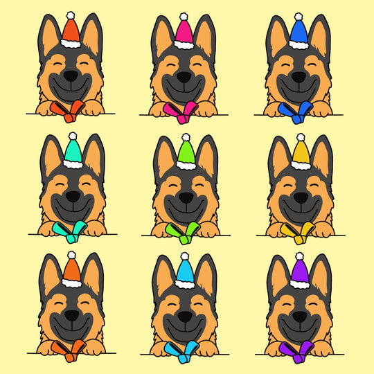 Merry Christmas Cute German Shepherds