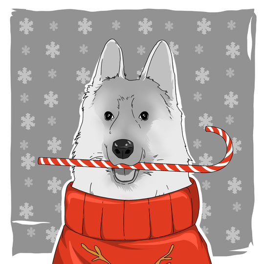 Merry Christmas German Shepherd With Candy