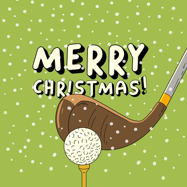 Merry Christmas Golf Card In Green Seo_Golf