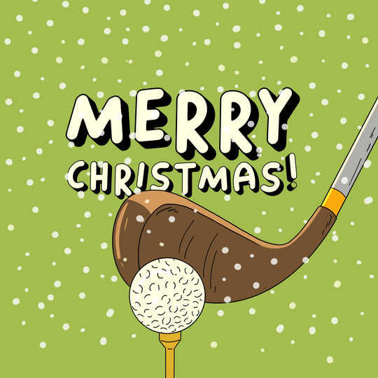 Merry Christmas Golf Card In Green