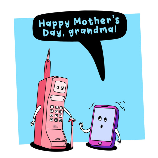 Two Phones Happy Mother's Day Grandma Card Season_Mother’s Day, Recipient_For Grandma