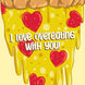 I Love Overeating With You Delicious Pizza Valentine's Day Card