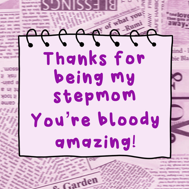 Stepmom, You're Bloody Amazing Mother's Day Card Season_Mother’s Day, Style_Rude