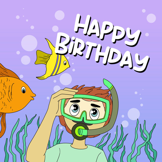 Scuba Diving Happy Birthday Card