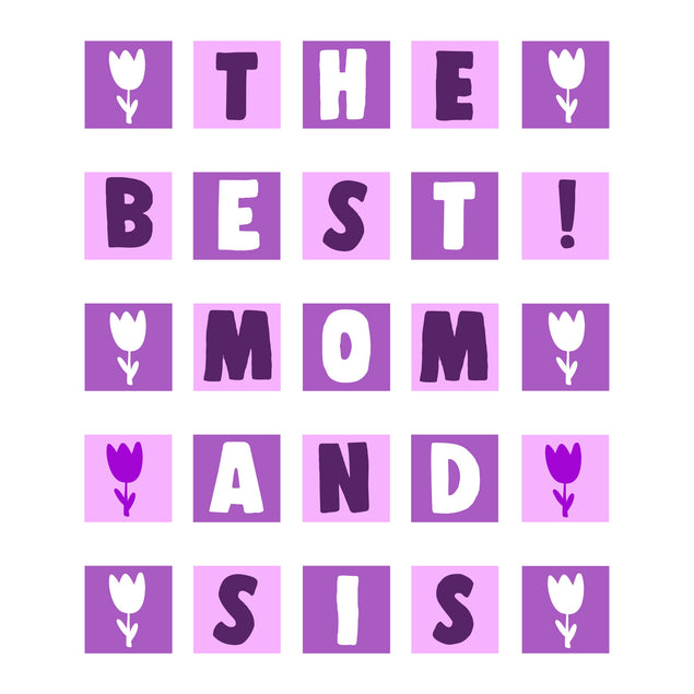 The Best Mom And Sister Purple Flowers Mother's Day Card Season_Mother’s Day, Recipient_For Sister