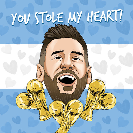 You Stole My Heart Football Star Valentine's Day Card