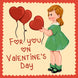 For You Little Girl And Heart-Shaped Balloons Valentine's Day Card