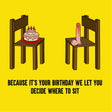 Two Chairs Happy Birthday Card Seo_Adult Style_Funny Seo_Humour