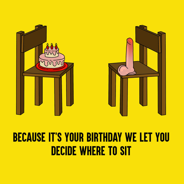 Two Chairs Happy Birthday Card Seo_Adult Style_Funny Seo_Humour