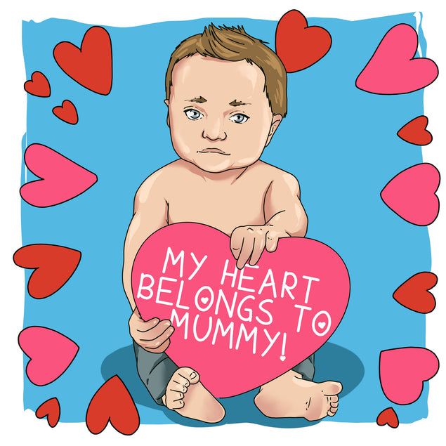 My Heart Belongs To Mummy Adorable Baby Valentine's Day Card Season_Valentine's Day Seo_Bebe