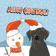 Merry Christmas Black Labrador And A Snowman Card Season_Christmas Seo_Black Labrador