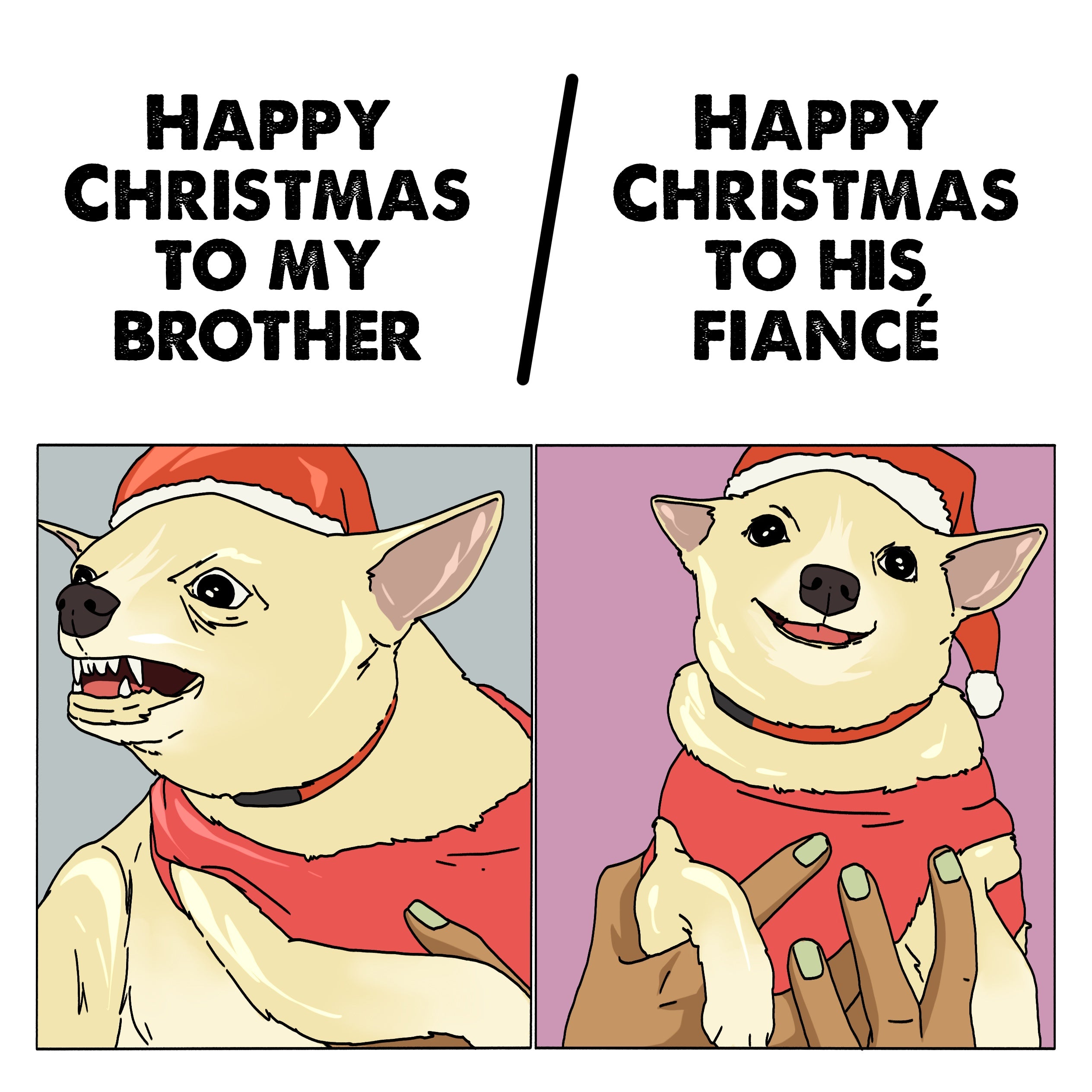 Merry Christmas Brother And His Fiance Funny Dog Meme Card Boomf