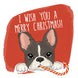 Cute French Bulldog Merry Christmas Card