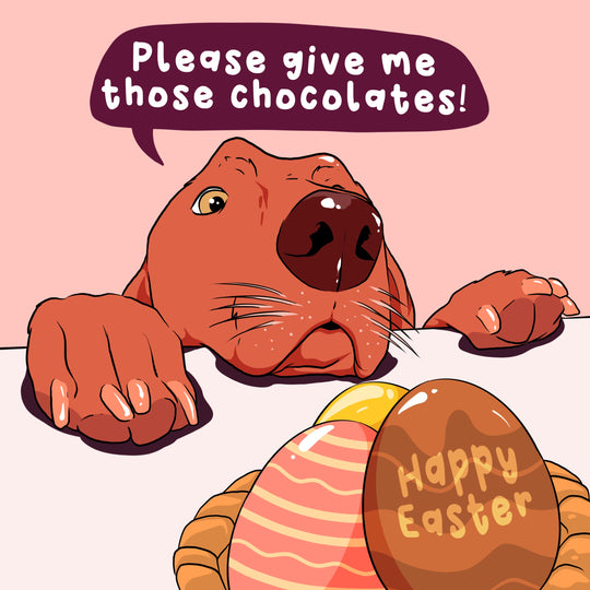 Funny Dog Mum and Dad Easter Card