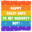 Happy Holly-Gays To My Naughty Boy Christmas Card Season_Christmas Recipient_For Him Theme_LGBTQ