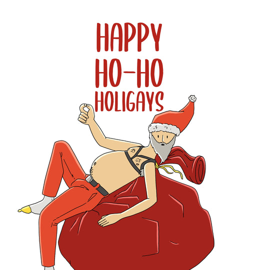 Ho-Ho-Ho Gay Santa Merry Christmas Card
