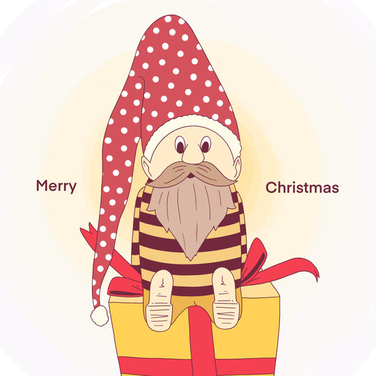 Merry Christmas Gnome And Gift