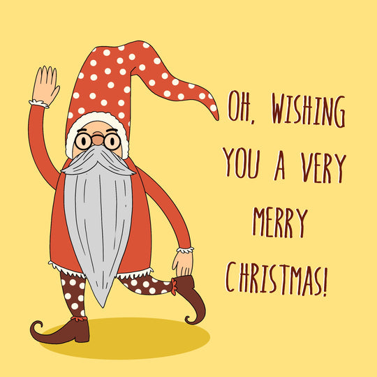 A Very Merry Christmas Cute Little Gnome Card