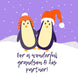 Merry Christmas Wonderful Grandson And His Partner Cute Penguin Couple Card