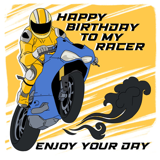 Motorbike Happy Birthday My Racer Card