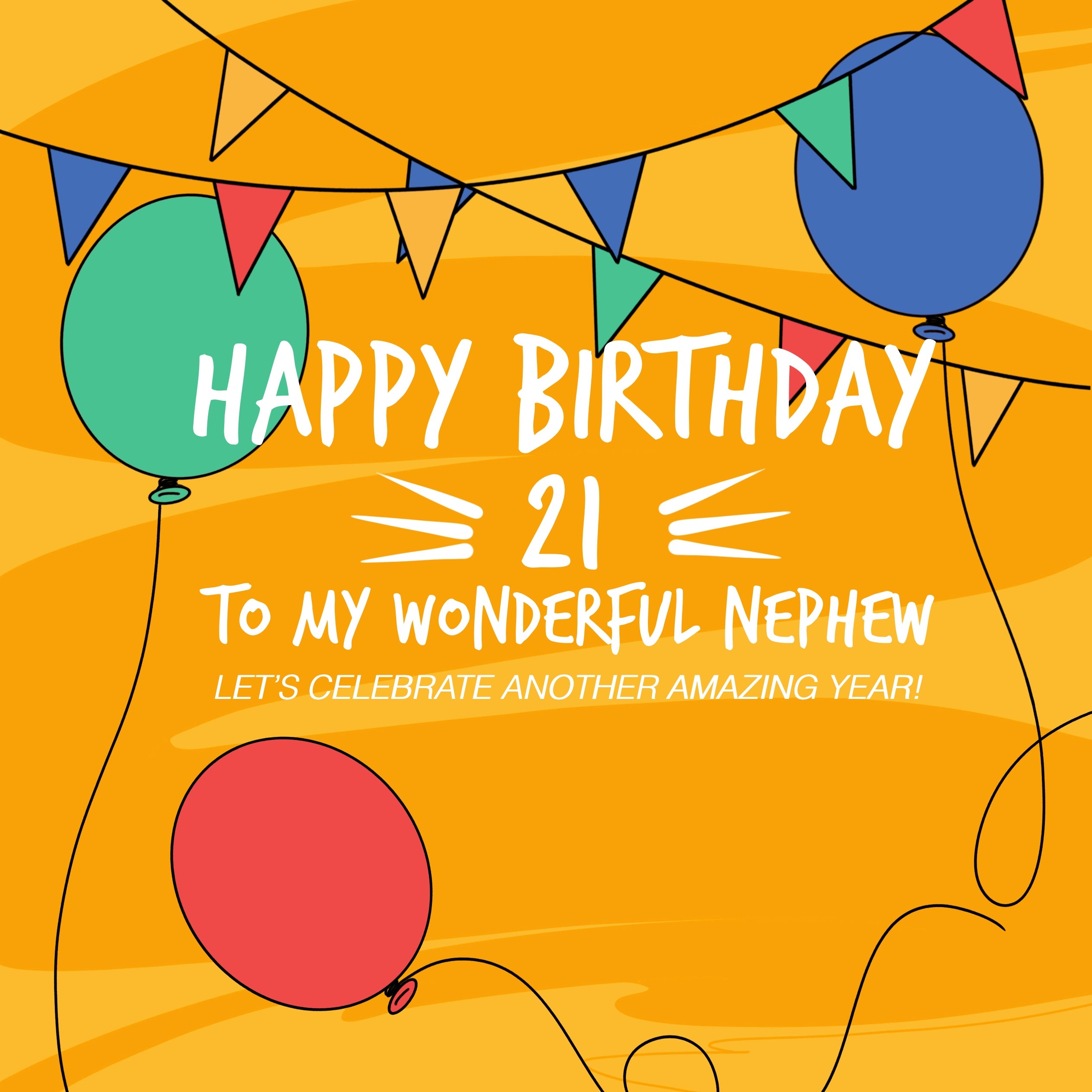 My Wonderful Nephew Happy 21st Birthday Card | Boomf