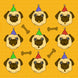 Funny Pugs Birthday Card
