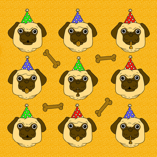 Funny Pugs Birthday Card