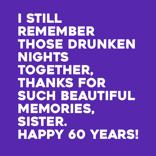 I Still Remember Happy 60th Birthday Sister Card Milestone Age_60th Birthday