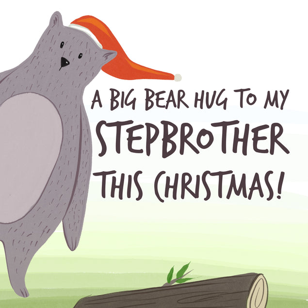 A Big Bear Hug To My Step Brother Christmas Card Season_Christmas Seo_For Step Brother
