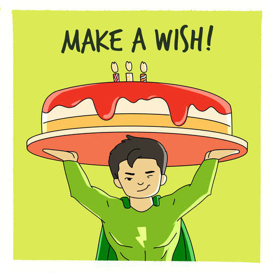 Happy Birthday Make A Wish Superhero Card