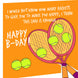 Tennis Rackets Happy Birthday Card