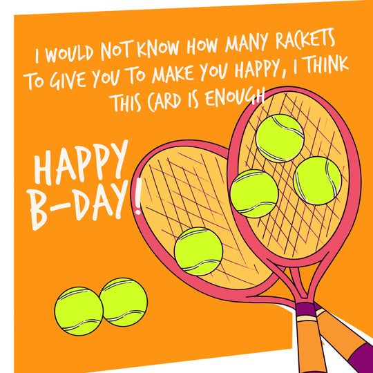 Tennis Rackets Happy Birthday Card