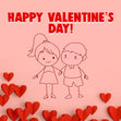 Happy Valentine's Day Cute Couple And Hearts Card Season_Valentine's Day