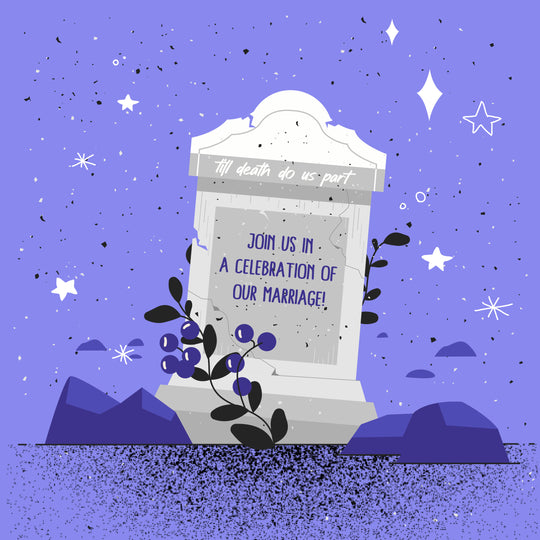 Halloween Purple Wedding Invitation