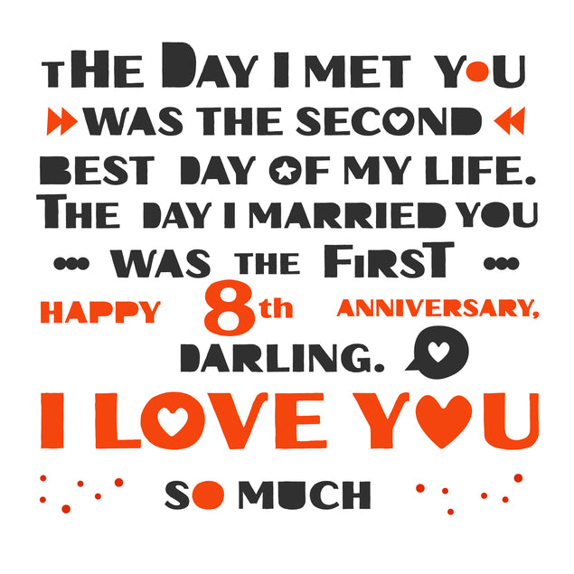 Happy 8th Anniversary Sentimental Letter