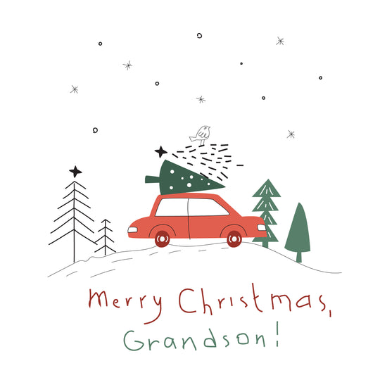 Merry Christmas Grandson Simple Drawing