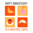 Happy Anniversary Beautiful Couple Delicious Food